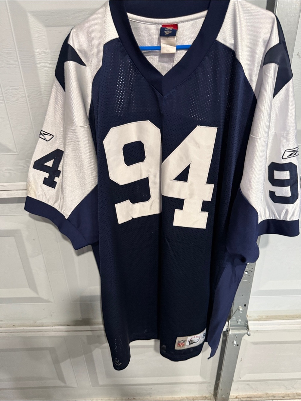 Reebok Navy and White Football Jersey #94 DeMarcus Ware - Picture 6 of 7
